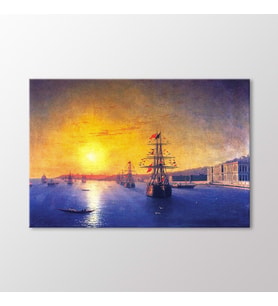 Arty Tablo Boğaziçi'ndeki Çırağan Sarayı Önünde Osmanlı Donanması, 1875 Tablo (Karışık)