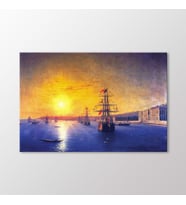 Arty Tablo Boğaziçi'ndeki Çırağan Sarayı Önünde Osmanlı Donanması, 1875 Tablo (Karışık)
