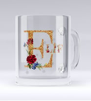 BK Gift Kişiye Özel Harf Cam Kupa Bardak-4 (Beyaz)