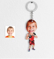 BK Gift Kişiye Özel Çocuk Kick Boks Karikatür Anahtarlık