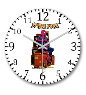 Spider Punk Duvar Saati Bombeli Gercek Cam