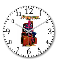 Spider Punk Duvar Saati Bombeli Gercek Cam