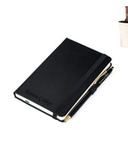 İsme Özel Deri Not Defter Kalem Seti (Siyah)