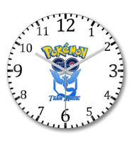 Pokemon Go Team Mystic Duvar Saati Bombeli Gercek Cam