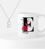 BK Gift Kişiye Özel İsimli Kupa ve Harf Kolye Hediye Seti - 6 (Model 1)