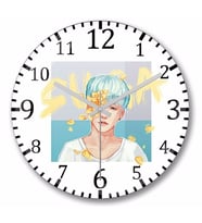 BTS Suga Duvar Saati Bombeli Gercek Cam