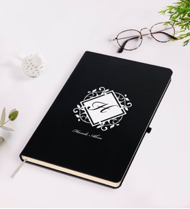 BK Gift Kişiye Özel Baş Harf İsim Tasarımlı Siyah Defter-10