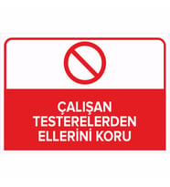 MIGNATIS - Çalışan Testerelerden Ellerini Koru Levhası - Sac Malzeme 50x70cm