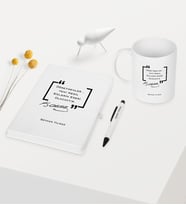 BK Gift Kişiye Özel Atatürk Temalı Beyaz Defter Kalem Kupa Seti - 1