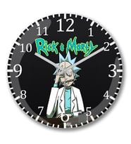 Rick & Morty Duvar Saati Bombeli Gercek Cam