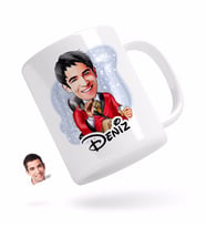 BK Gift Kişiye Özel Erkek Patron Karikatürlü Beyaz Kupa Bardak-2