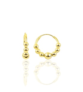 Söğütlü Silver Gümüş altın rengi 17 mm top top halka küpe
