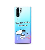 Snoopy Tasarımlı Süper Şeffaf Silikon Telefon Kılıfı Huawei P30 Pro