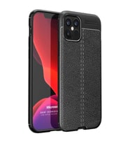 Microsonic Apple iPhone 12 Pro Kılıf Deri Dokulu Silikon Siyah