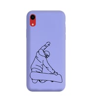 Iphone XR Çizgi Tasarımlı Mor Lansman Telefon Kılıfı