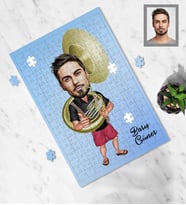 Kişiye Özel Korno Karikatürlü A3 130 Parça Puzzle Bay-1