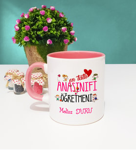 Mesajlı Anasınıfı Öğretmeni Kupa Bardak Pembe