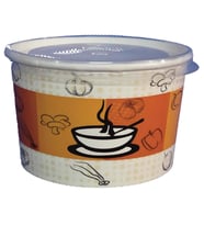 100 Adet Kapaklı Karton Çorba Kasesi 16 OZ 