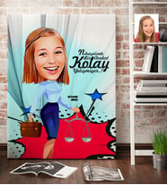 BK Gift Kişiye Özel Bayan Avukat Karikatür Kanvas Tablo 70x100cm 3