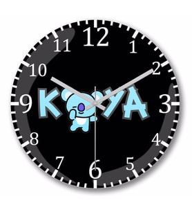 Bt21 Koya  Bts Duvar Saati Bombeli Gercek Cam