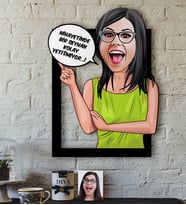 BK Gift Kişiye Özel Bayan Kolay Yetişmiyor Karikatürlü 3D Ahşap Tablo-5