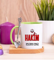 Hakim Ahşap Altlıklı Yeşil Kupa Bardak