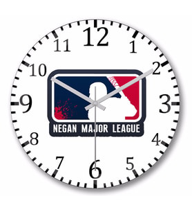 Negan Major League Duvar Saati Bombeli Gercek Cam