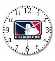 Negan Major League Duvar Saati Bombeli Gercek Cam