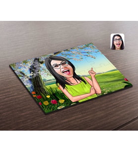 BK Gift Kişiye Özel Kadın Karikatürlü Ahşap Puzzle-19