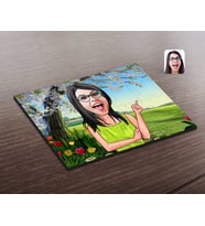 BK Gift Kişiye Özel Kadın Karikatürlü Ahşap Puzzle-19