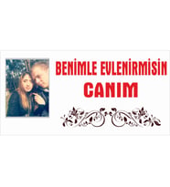 MIGNATIS - Benimle Evlenirmisin Canım Branda Afisi 200x100cm