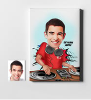 BK Gift Kişiye Özel Bay Dj Karikatür Kanvas Tablo 50x70cm 1