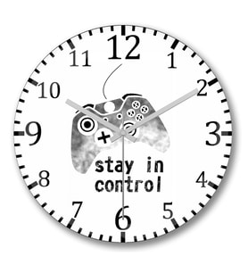 Stay in Control Duvar Saati Bombeli Gercek Cam