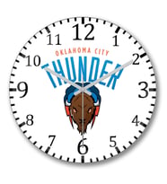Oklahoma City Thunder Duvar Saati Bombeli Gercek Cam