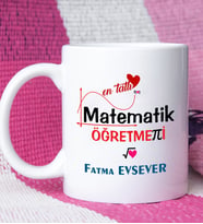 Mesajlı Matematik Öğretmeni Kupa Bardak
