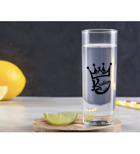 BK Gift Kişiye Özel Renkli Baskılı Kraliçe Tasarımlı Vodka Bardağı-1 (Beyaz)