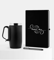 BK Gift Kişiye Özel İsimli Siyah Defter Kalem Termos Mug Seti - 3