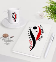 BK Gift Kişiye Özel Fizyolojist Beyaz Defter Kalem Türk Kahvesi Fincanı Seti-1 (Model 1)