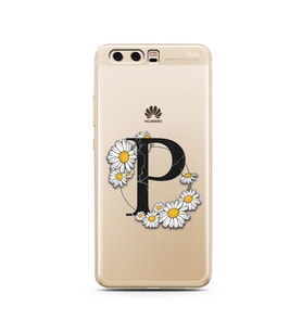 Papatya Harf Tasarım Süper Şeffaf Silikon Telefon Kılıfı Huawei P10     P-Harfi
