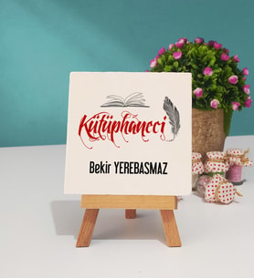 Kütüphaneci Dekoratif Taş Baskı