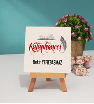 Kütüphaneci Dekoratif Taş Baskı