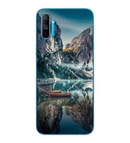 Göl Manzara Tasarımlı Süper Şeffaf Silikon Telefon Kılıfı Oppo Realmi C3