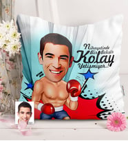 BK Gift Kişiye Özel Bay Boksör Karikatürlü  Yastık  1