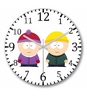South Park Eric Cartman Duvar Saati    Bombeli    Gercek Cam