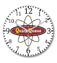 Atomic Symbol Quck Queue Logo Duvar Saati Bombeli Gercek Cam