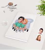 BK Gift Kişiye Özel Sevgililer Karikatürlü Beyaz Defter-55