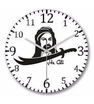 Hz  Ali Alevi Zülfikar Duvar Saati Bombeli Gercek Cam