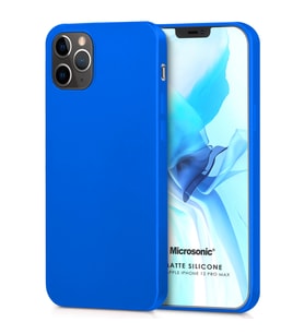 Microsonic Matte Silicone Apple iPhone 12 Pro Max Kılıf Mavi