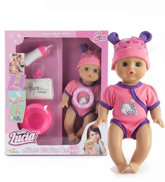 Türkçe Konuşan Gülen Altını Islatan İnteraktif Bebek  My Little Baby Aksesuarları İle