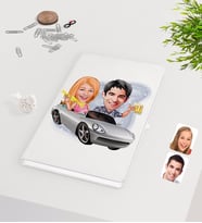 BK Gift Kişiye Özel Sevgililer Karikatürlü Beyaz Defter-53